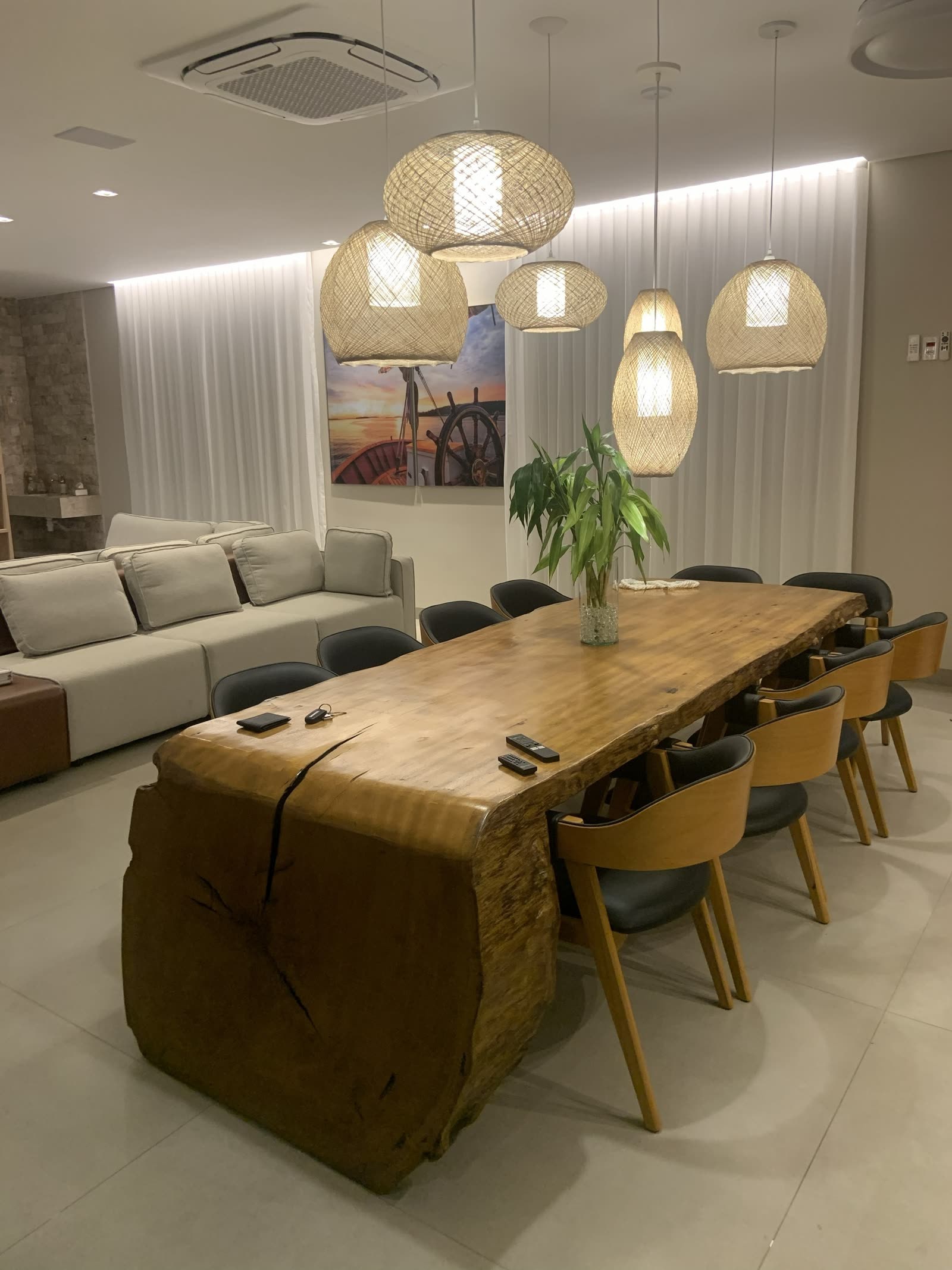 Cortina de tecido sob medida em linho, modelo Wave - Teófilo Decor
